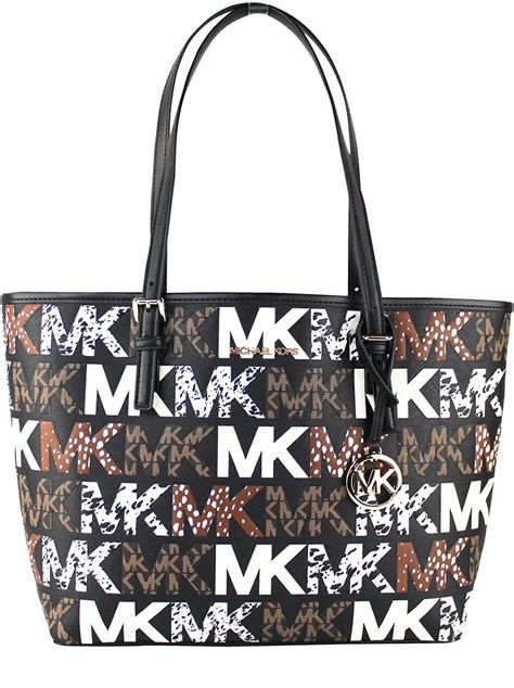 Michael Kors Jet Set Travel Medium Carryall Tote Graffiti Black .